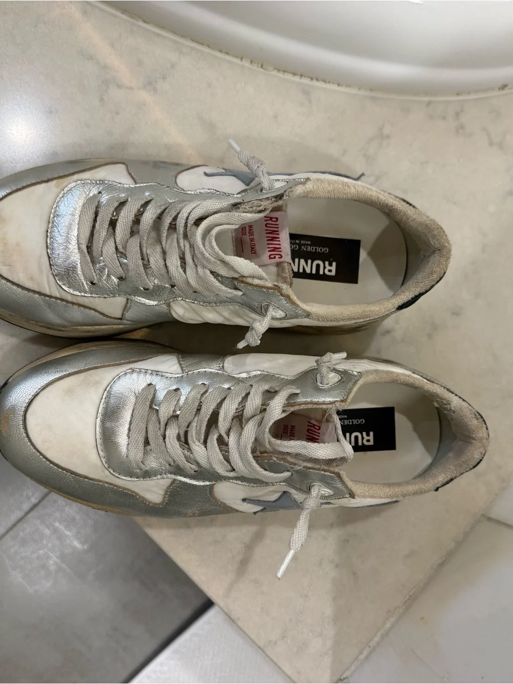 Golden Goose Running Sole metallic sneakers